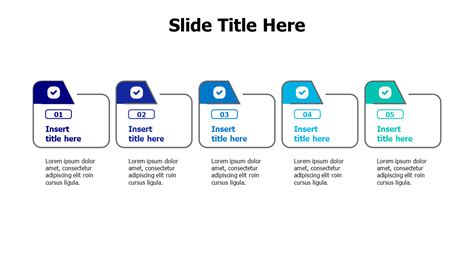 5-Step Linear Process Flow Diagram — Alternate Layout | Agenda | PPT Design