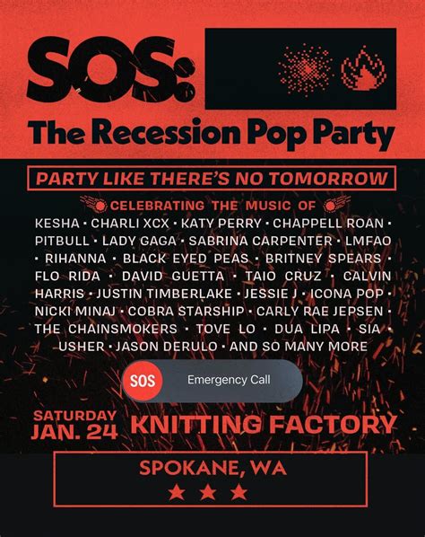 SOS: The Recession Pop Party, Knitting Factory [Spokane], 24 January ...