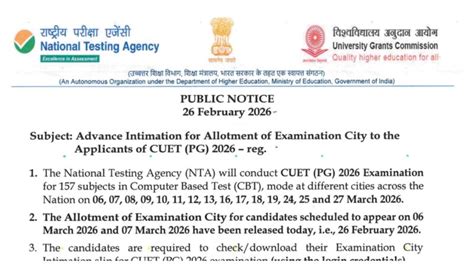 CUET PG 2026 Admit Card Announced on March 2? Direct Link to Download ...