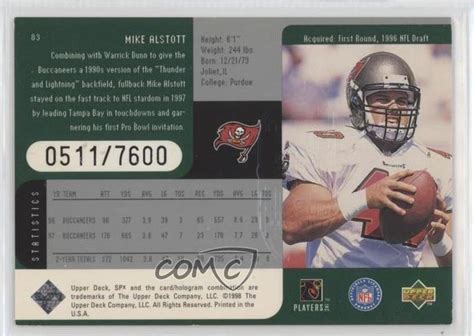 Upper Deck Spx Finite Mike Alstott Ebay