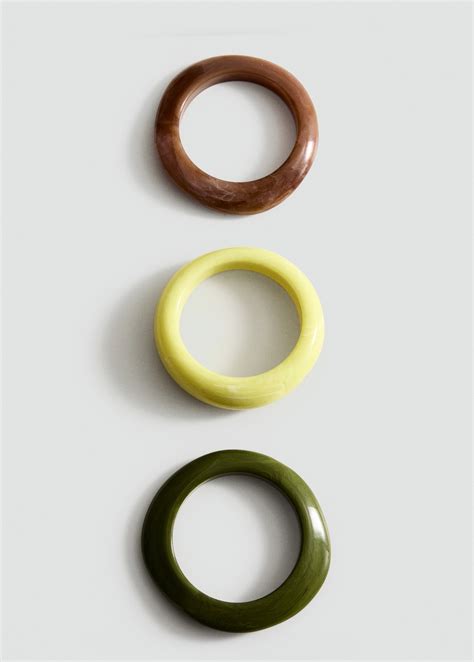 Set of 3 combined volume maxi bracelets - Women | MANGO Uzbekistan