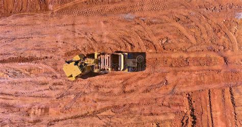 Groundwork In Progress Aerial 4K Of Soil Unloading At Construction