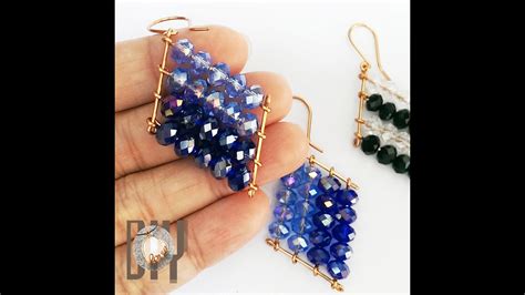 Simple rhombus shaped | earring | crystal beads @LanAnhHandmade 862 #Shorts