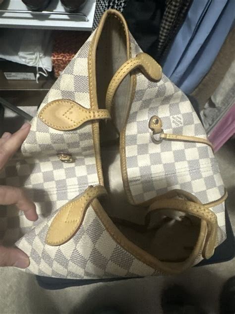 Authentic Louis Vuitton Damier Azur Neverfull Mm Tote Bag Ebay