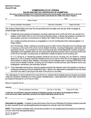 Sales Tax Exempt Form Va