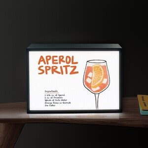Aperol Spritz Lightbox: 3D Printed LED Light up Wall Art Decor Desk ...