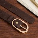 Skórzany pasek damski do spodni sukienki czekoladowy zamsz 3 cm ...