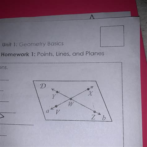 Points Lines And Planes Worksheets