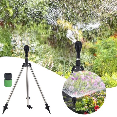 Wifklsiipg Rotating Tripod Sprinkler Automatic Rotating Irrigation Watering Sprinklers