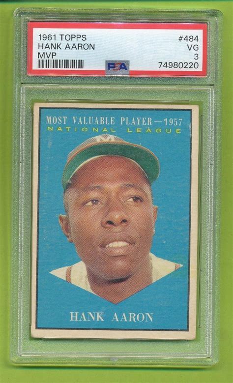 1961 Topps Hank Aaron MVP 484 Braves PSA 5 EX EBay