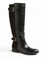 Images of Black Leather Stretch Boots