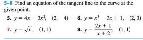 Solved Find An Equation Of The Tangent Line To The Curve Chegg Com