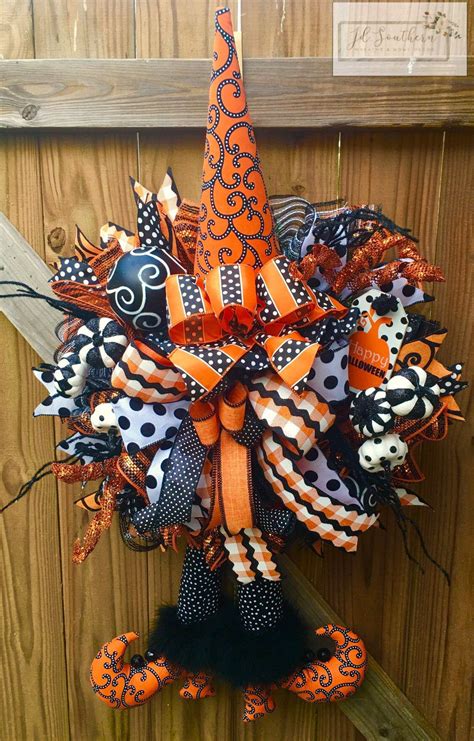 Halloween Wreath Witch Wreath Halloween Decor Halloween | Etsy | Whimsical halloween, Halloween ...