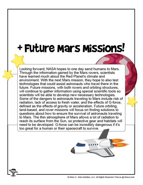 Printable Nasa 2020 Mars Lesson For Kids Woo Jr Kids Activities