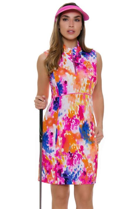 Ep Pro Ny Womens Brilliants Rain Splatter Print Golf Dress Epny