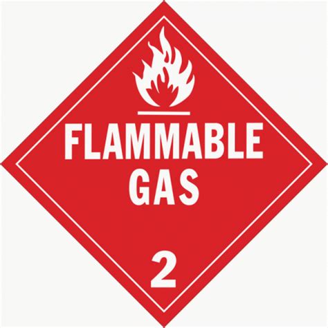 Flammable Gas Placards Tagboard Class Pkg Label Supply Warehouse
