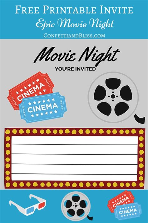Printable Movie Night Ticket Template