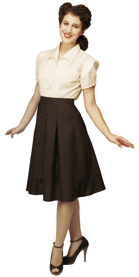1940s Vintage Style Wool Skirt Vintage Style Blouses Skirts Fashion