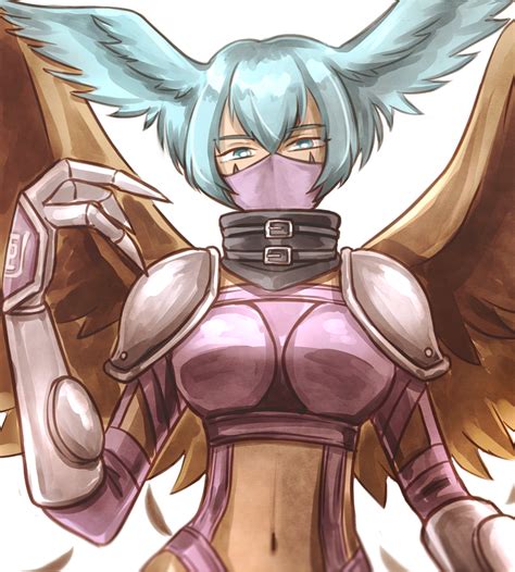 Shutumon Digimon 1girl Armor Digimon Creature Female Focus Solo
