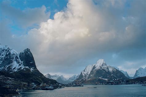 Mountain Scene Reine Lofoten Norway Digital Art By Pete Saloutos