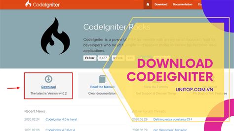 The primary documentation for codeigniter is its user guide. Codeigniter Framework: Download phiên bản CI mới nhất - UNITOP