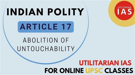Article 17 Of Indian Constitution Abolition Of Untouchability