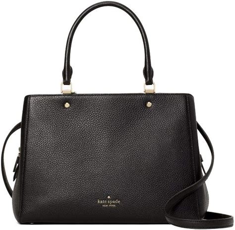 kate spade handbag purse leila medium triple compartment satchel in leather black amazon ca