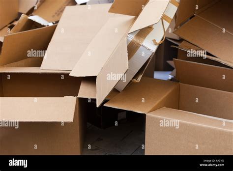 Discarded Cardboard Boxes In Trash Stock Photo Alamy