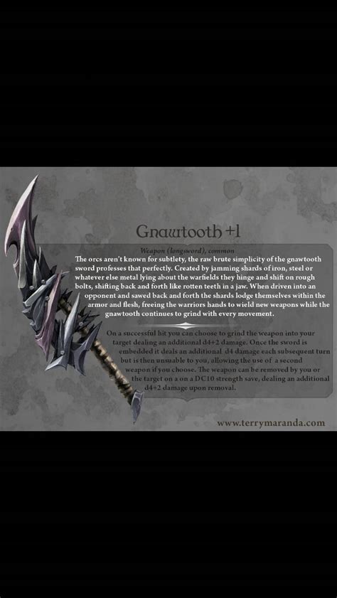 In total, there are 13 different types of damage in dungeons and dragons 5e knowledge is power: Gnawtooth Great sword #homebrewinggear | Dungeons and ...