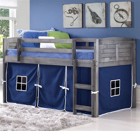 Bunk beds don't have to be super tall. Donco Kids Twin Low Loft Bed & Reviews | Wayfair
