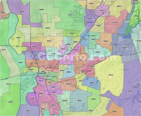 Sacramento Zip Codes Map Draw A Topographic Map