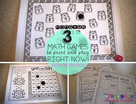 Play dress up math now! The Classroom Game Nook: 3 Math Games to Print and Play ...