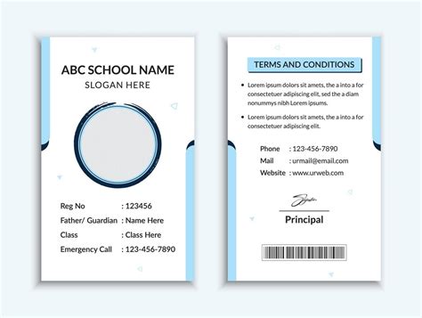 School Id Card Template And Vatical College Student Identity Card