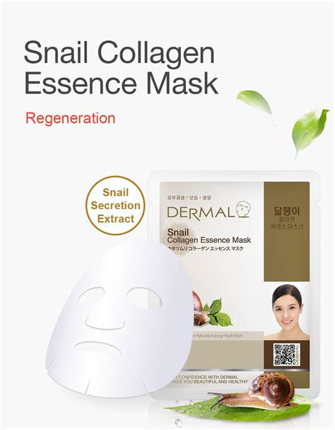 dermal korea snail collagen essence full face sheet mask pack of 2 dermal face mask dermal