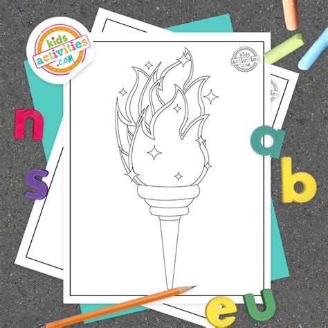 Free Printable Olympics Coloring Pages - Olympic Rings & Olympic Torch