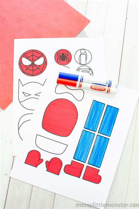Mix And Match Superhero Craft And Printable Superhero Template Messy