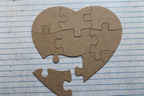 8 Piece Heart Shaped Jigsaw Puzzle Bareunfinished By Studiocee