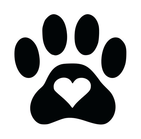 Cat And Dog Paw Print Heart Svg File
