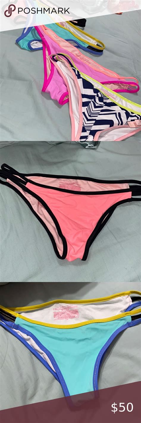 Victoria Secret Strappy Cheeky Bathing Suit Lot 4 Bathing Suit Bottoms Bathing Suits Cheeky