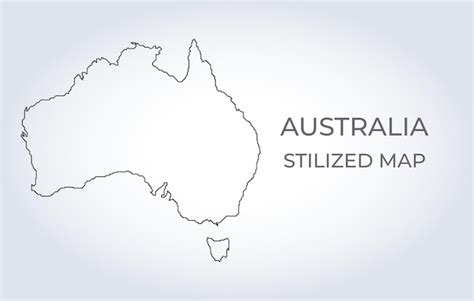 Premium Vector Map Of Australia In A Stylized Minimalist Style