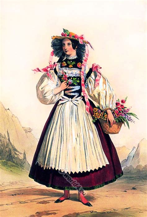 Bouquetière Berne Switzerland Costume 1810