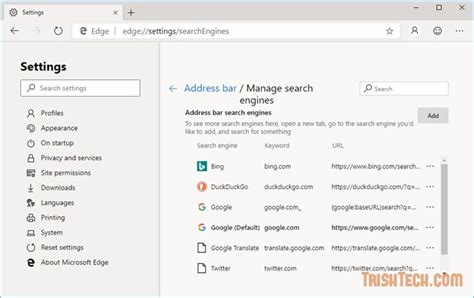 How To Add More Search Engines To Chromium Based Edge Browser
