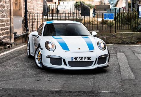 Tommy grimes' white with blue stripes, pete's white 99 with red and silver, and baby. 2017 Porsche 911 R in White with Blue Stripes Has PDK ...