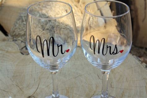 Mr And Mrs Extra Large Wine Glasses Engagement Or Wedding