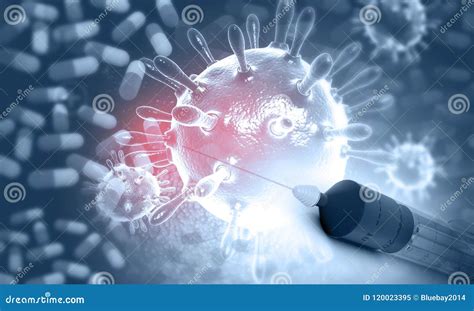 Virus With Medicine Stock Illustration Illustration Of Cancer 120023395