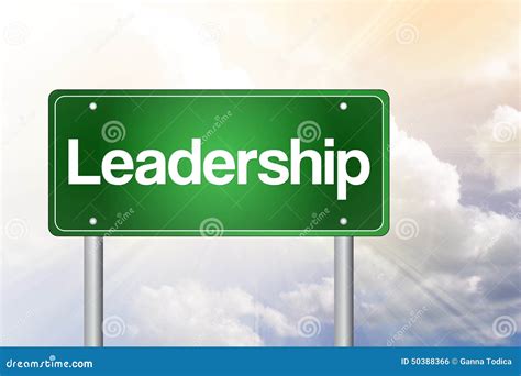 Leadership Green Road Sign Stock Illustration Illustration Of Idea