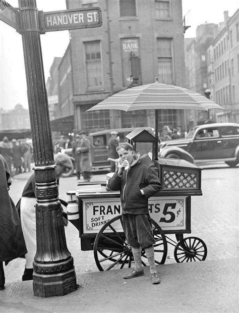 Old Photos Hot Dog Stand In North End Boston 1937