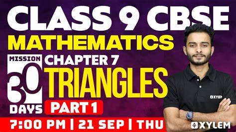 Class 9 Cbse Maths Chapter 7 Triangles Part 1 Xylem Class 9 Cbse Youtube