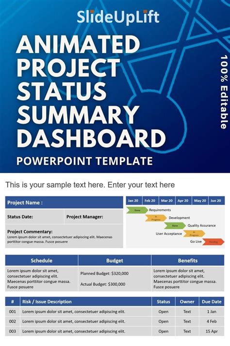 Animated Project Status Summary Dashboard 1 Video In 2021