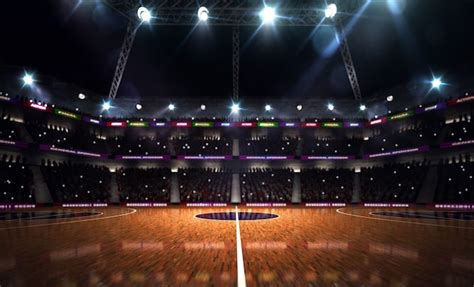 Premium Photo Empty Basketball Court 3d Render